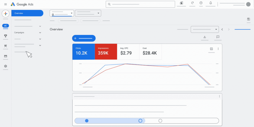 Step 1: Click the blue + button, select your objective (Sales for ecommerce), then choose Performance Max as campaign type